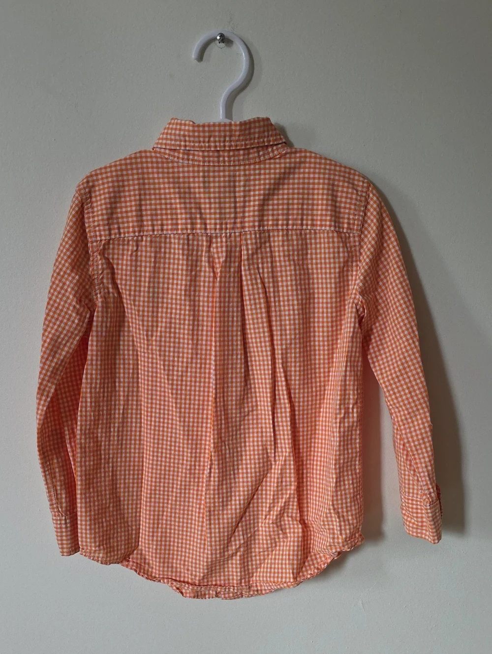 Ralph Lauren Boys' Orange Gingham Button-Down Shirt, 5Y